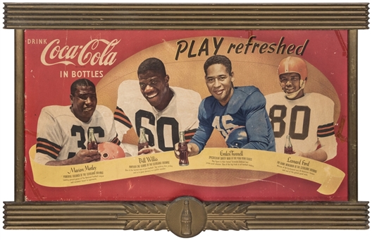 1953 Vintage Coca Cola Football "Play Refreshed"  Advertisement Poster